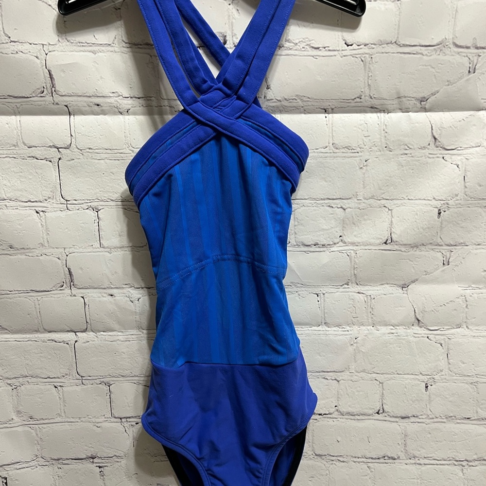 Honeycut Blue Halter neck leotard
